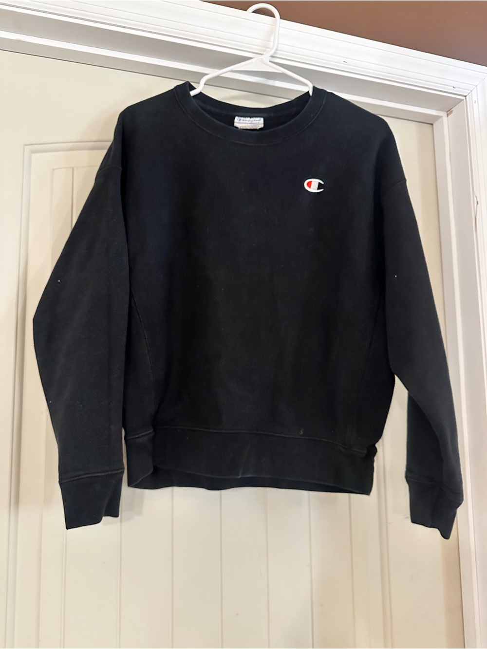 Champion Black Crewneck Sweatshirt with Small Logo